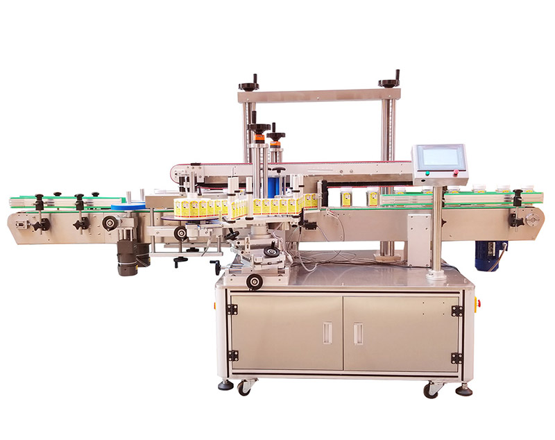 Automatic double side labeling machine (flat bottle square bottle laundry detergent)